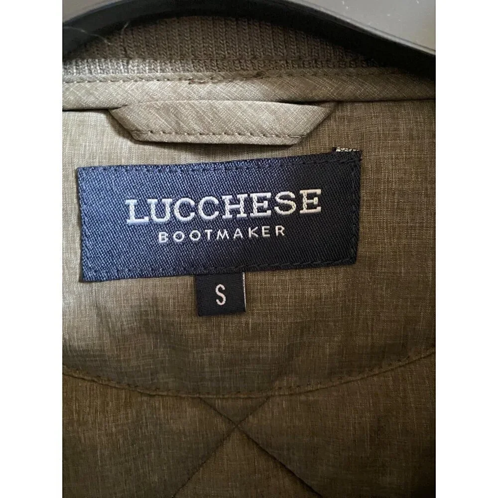 Lucchese Quilted Vest Size Small Green Brown Polyester Micro Suede Zipper Button - Picture 11 of 16